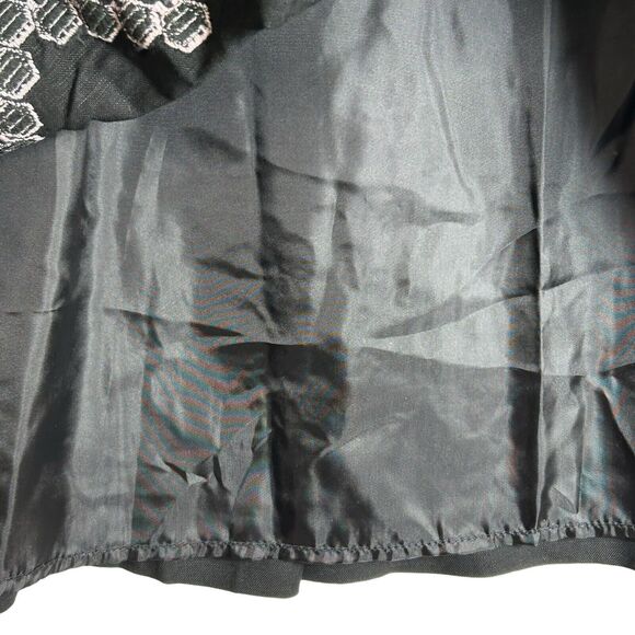 NEW Dressbarn Black+Pink Embroidered Linen Blend A-Line Skirt - Plus Size 20W - Picture 8 of 12